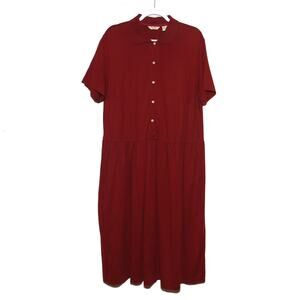 Eddie Bauer Cotton Short Sleeve Gathered Waist Dress Size 1X